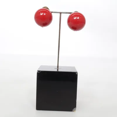 Clip on earrings (Red) Unknown metal