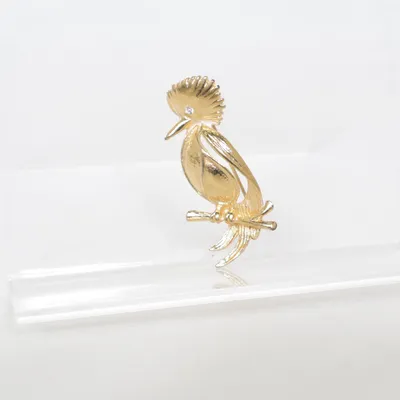 Brooch (White, Gold) Unknown metal