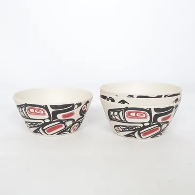 Skål (Beige, Svart, Röd)