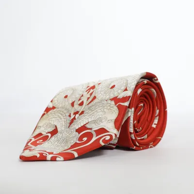 Tie (Red, Beige) from Gianfranco Ferré Silk