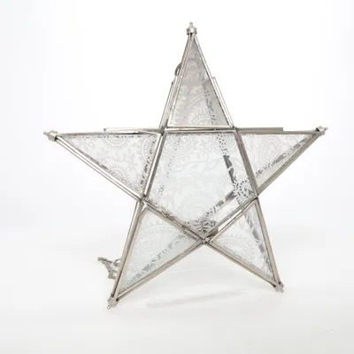 Lykta (Transparent, Silverfärgad)