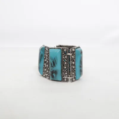 Bracelet (Turquoise, Silver) Unknown metal