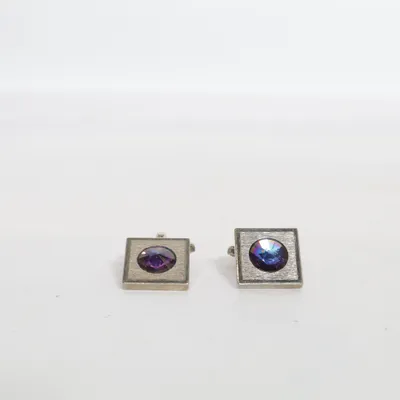 Cufflinks (Silver, Blue) Unknown metal