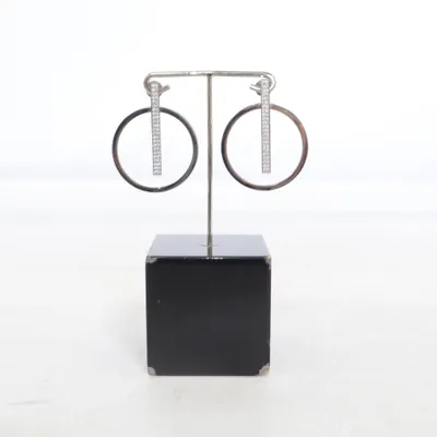 Earrings (Black, Silver) from Steel Unknown metal