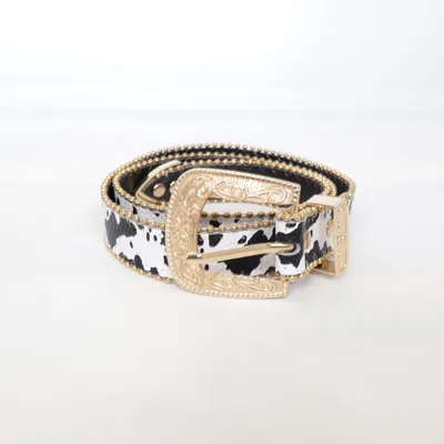 Bälte (Vit, Svart, Guldfärgad)