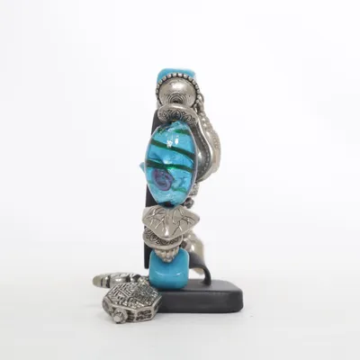 Bracelet (Argent, Turquoise, Multicolore) Plastique, Fer