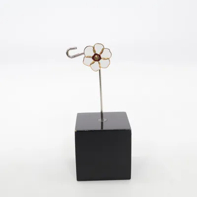 Brooch (Gold, White) Unknown metal