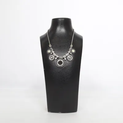 Necklace (Silver, Black, White) Unknown metal