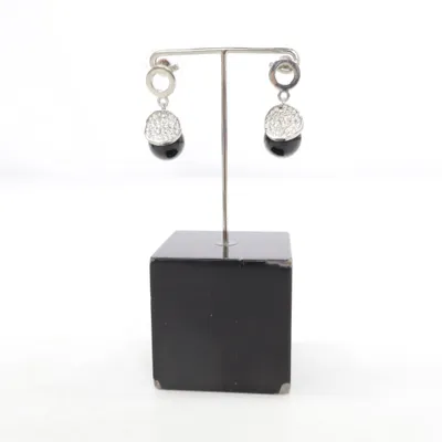 Earrings (Black, Silver) from Yida Unknown metal