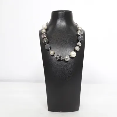 Necklace (Black, White, Silver) from Pearls for Girls Unknown metal