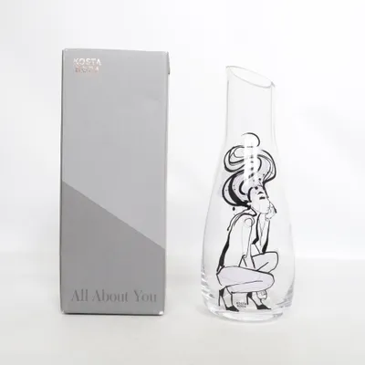 Vase (Transparent, Noir, Violet) de Kosta Boda