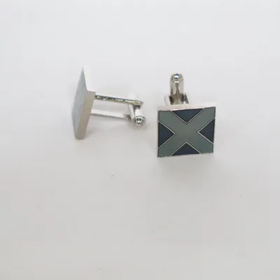 Manchetknopen (Zilver, Blauw) Onbekend materiaal