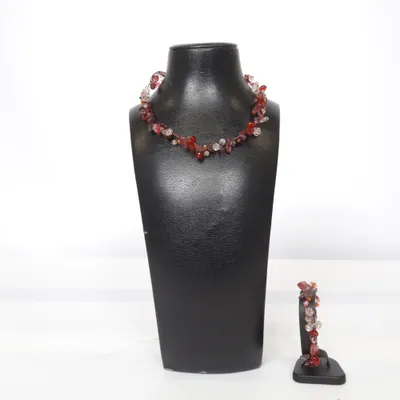 Smyckesset (Röd, Flerfärgad) Okänd metall