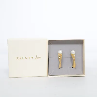 Earrings (Gold, White) from Icrush Gold plated