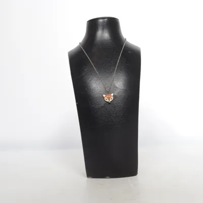 Necklace (Orange, White, Silver) Unknown metal