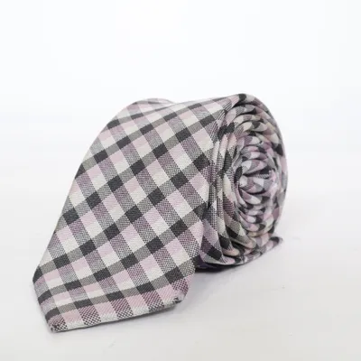 Stropdas (Lila, Wit, Zwart) van Purple Label by Banvenuto Zijde