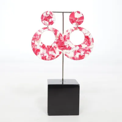 Örhängen (Röd, Vit, Flerfärgad) Plast