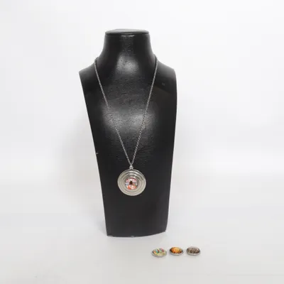 Parure de bijoux (Argent, Multicolore) Métal inconnu