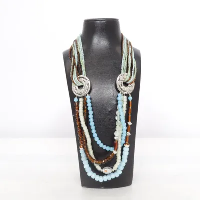 Collier (Bleu, Marron, Vert) Métal inconnu