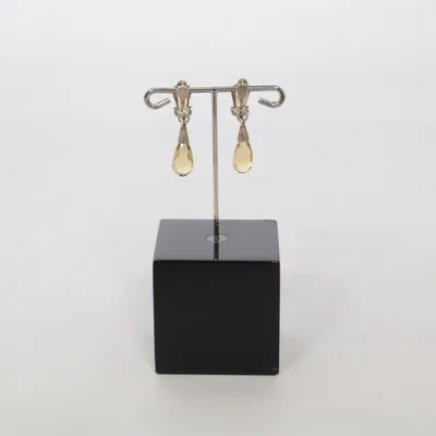 Clip on earrings (Silver, Yellow) Silver