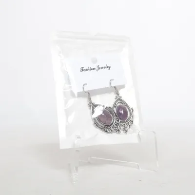 Ohrringe (Lila, Silber) von Fashion Jewelry Unbekanntes Metall