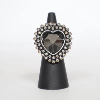Ring (Zwart, Zilver) Onbekend materiaal