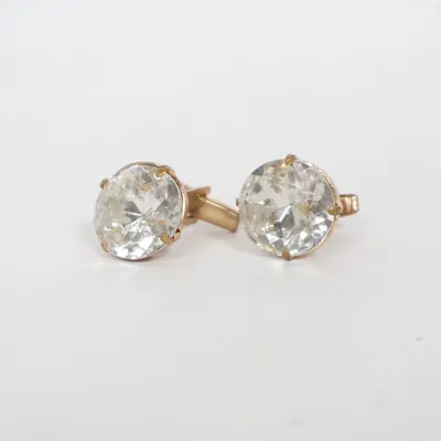 Cufflinks (Gold, Transparent) Unknown metal