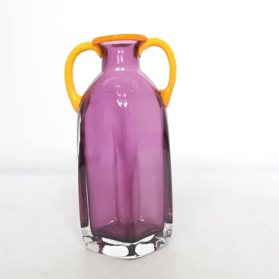 Vase (Lila, Orange) von Orrefors
