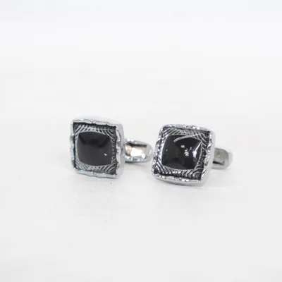 Cufflinks (Black, Silver) Unknown metal
