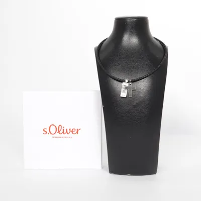 Collier (Noir, Argent) de s.Oliver Acier inoxydable