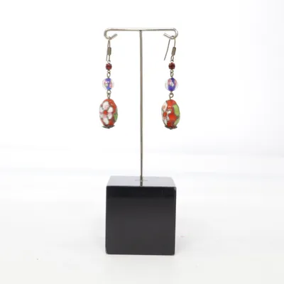 Örhängen (Röd, Blå, Flerfärgad) Okänd metall