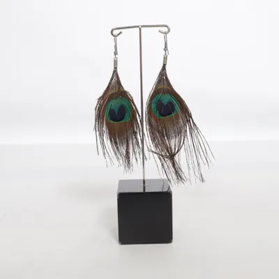 Earrings (Brown, Green, Blue) Unknown metal