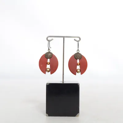Earrings (Red) from Aarikka Unknown metal