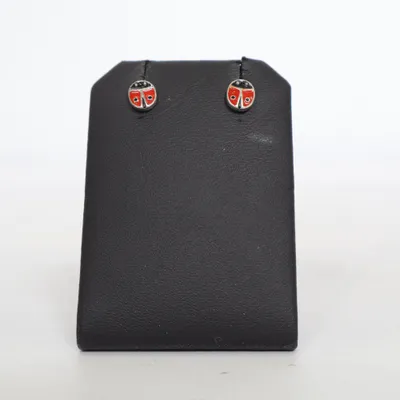 Boucles d'oreilles (Rouge, Noir, Argent) Métal inconnu