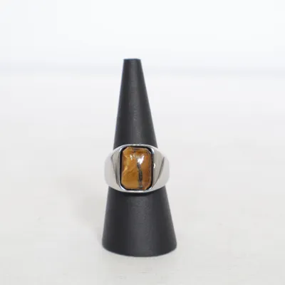 Ring (Silverfärgad, Brun) Rostfritt stål