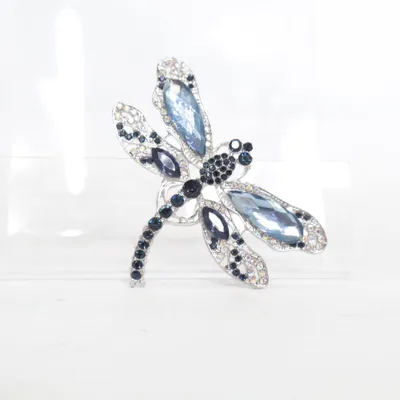 Brooch (Blue, Silver, Multicolored) Unknown metal
