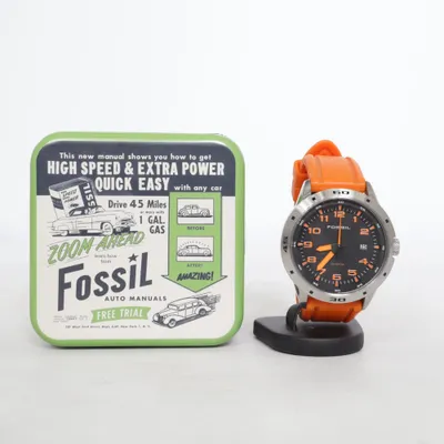 Wristwatch (Orange, Black) from Fossil