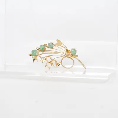 Broche (Grøn, Guld) Ukendt metal