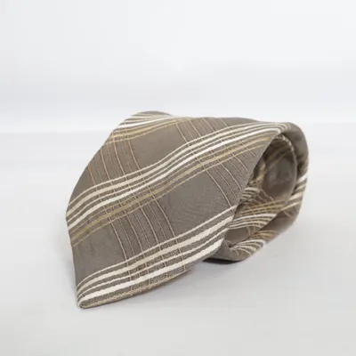 Cravate (Marron, Beige, Blanc) de Santi Soie