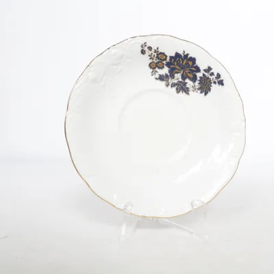 Small plate (White, Blue, Gold) from Bavaria Porzellan