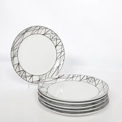 Tallrik (Vit, Svart) från Mariehult Sweden