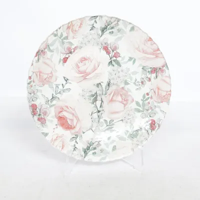 Tallrik (Rosa, Grön, Vit)