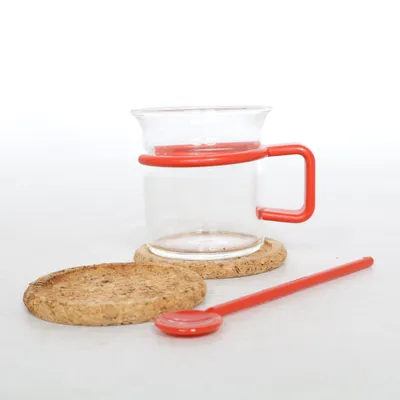 Mug (Red, Transparent) from Bodum