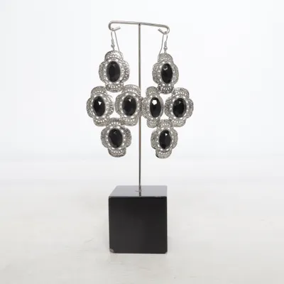 Boucles d'oreilles (Argent, Noir) de Fashion by Glitter Métal inconnu