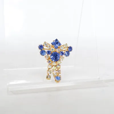 Brosch (Blå, Flerfärgad) Okänd metall
