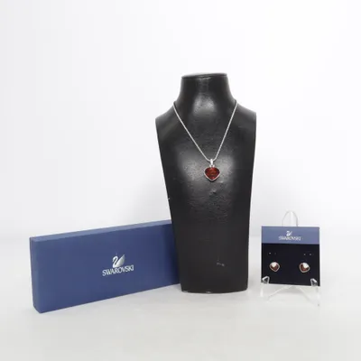 Necklace (Red, Silver) from Swarovski Unknown metal