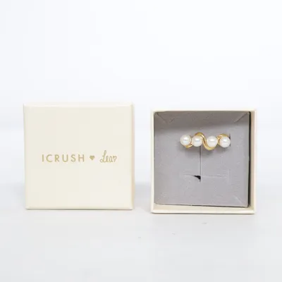 Ring (Gold, White) from Icrush Gold plated