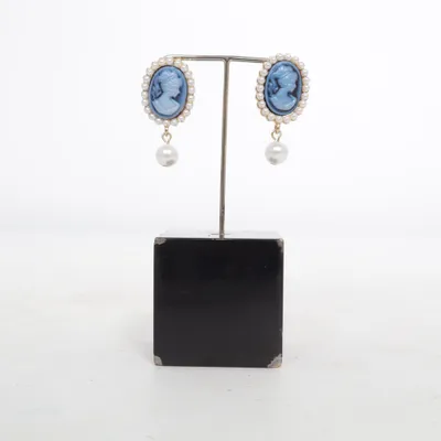Boucles d'oreilles (Bleu, Or, Blanc) Métal inconnu