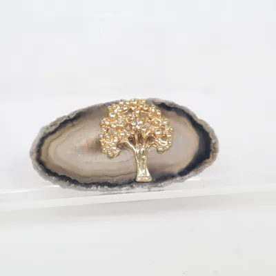Broche (Grijs, Goud) Onbekend materiaal