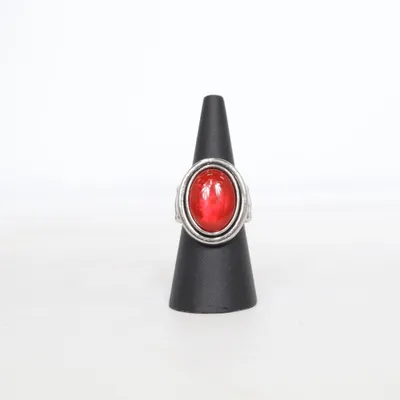 Bague (Argent, Rouge) Métal inconnu